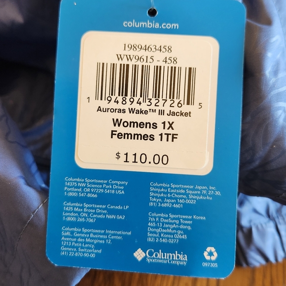 Columbia Lightweight Blue Hooded Auroras Wake Raincoat/Jacket Womens SZ 1X - Picture 9 of 16